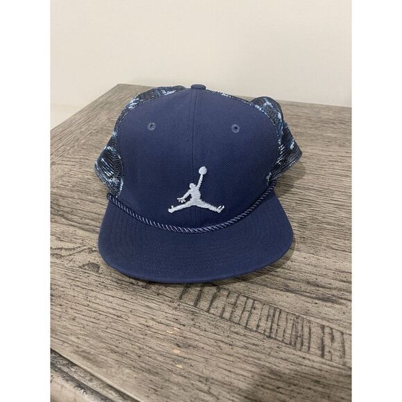Air Jordan Trucker Hat Men Blue Cloud Camo Jumpman Snap Back Cap